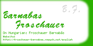 barnabas froschauer business card